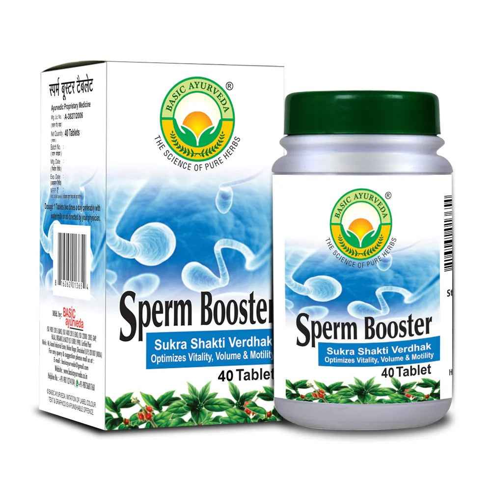 Basic Ayurveda Sperm Booster Tablet - 40 Tablets