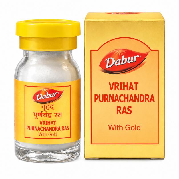 Dabur Vrihat Purnachandra Ras With Gold - 10 Tablets
