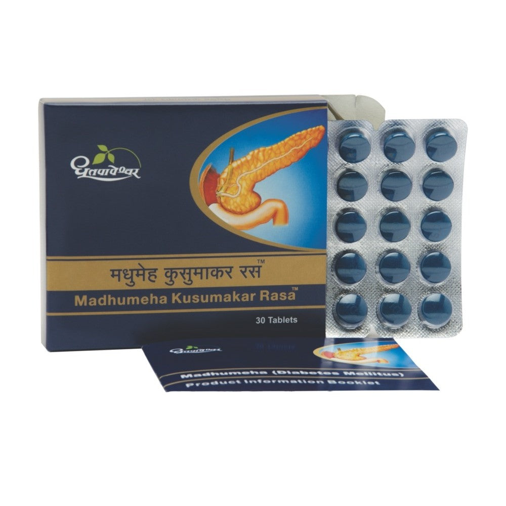 Dhootapapeshwar Madhumeha Kusumakar Rasa - 30 Tablets