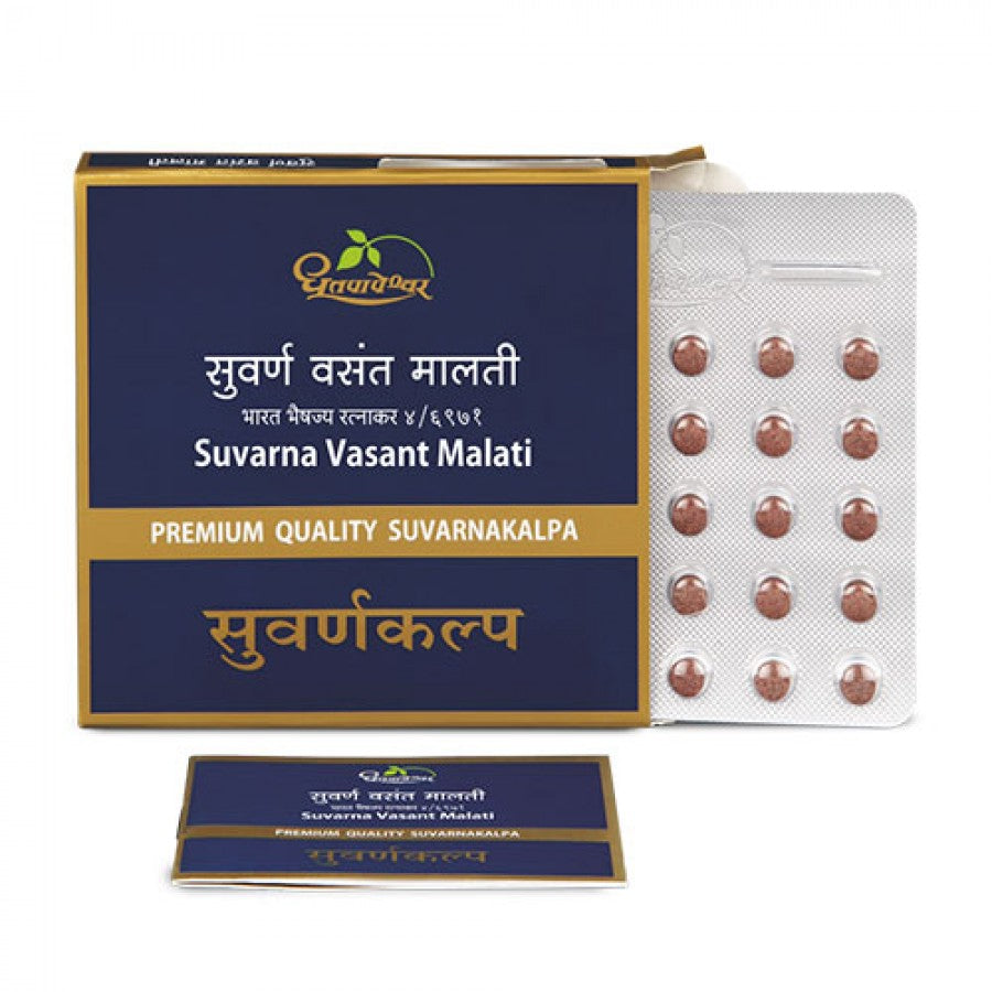 Dhootapapeshwar Suvarna Vasant Malati Premium Quality Suvarnakalp - 30 Tablets