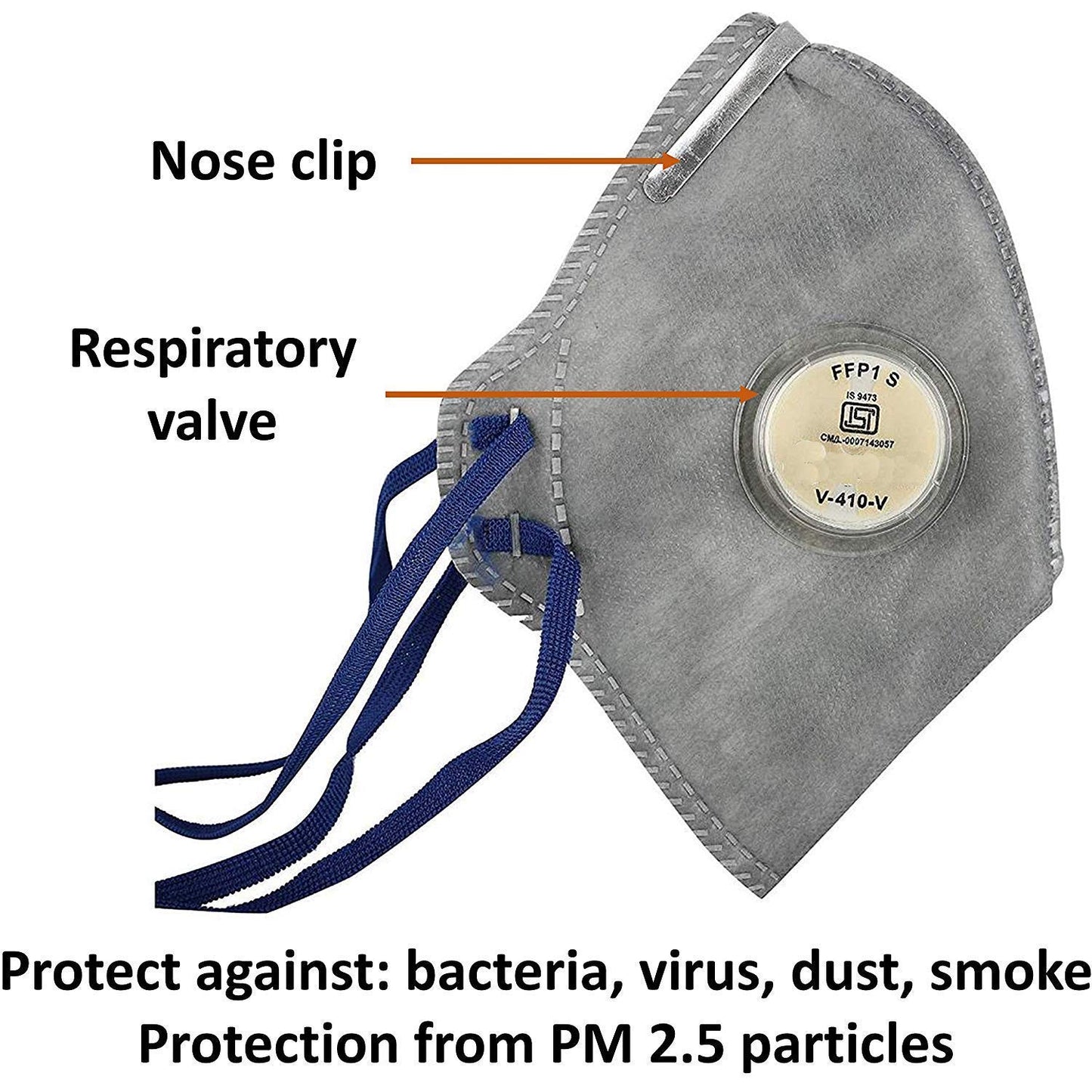 Venus V410-V Anti Pollution N95 Mask with Exhalation Valve with nose clip
