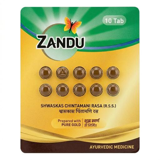 Zandu Shwaskas Chintamani Rasa Gold - 10 Tablets