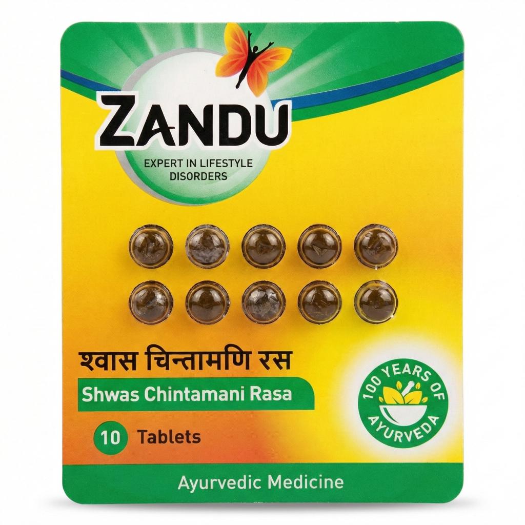 Zandu Shwas Chintamani Rasa Gold - 10 Tablets